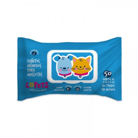 Pañitos húmedos para mascotas Lopets...