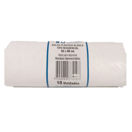 Rollo bolsa residencial blanca...