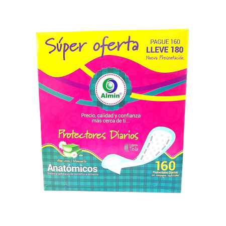 Protectores diarios Almin pague 160...
