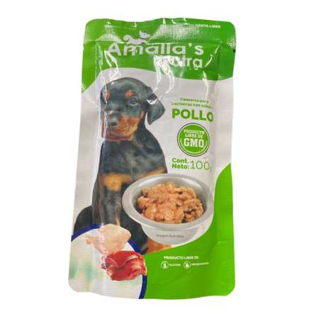 Comida humeda para cachorros de pollo...