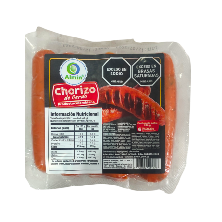 Chorizo de cerdo Almin 250 gr