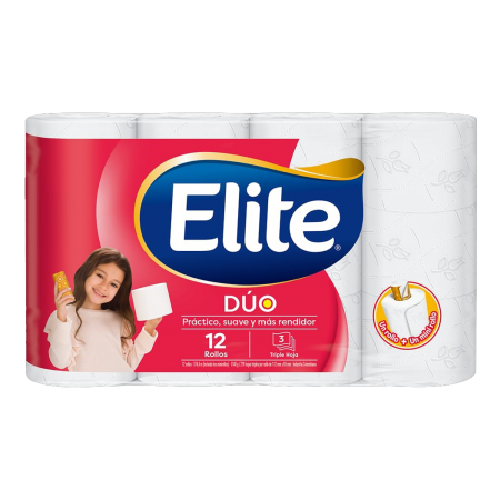 Papel higiénico triple hoja elite DUO...