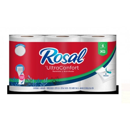 Papel higienico Rosal XG triple hoja...