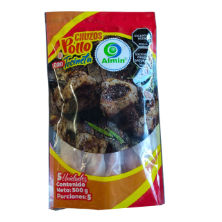 Chuzo de pollo con tocineta...