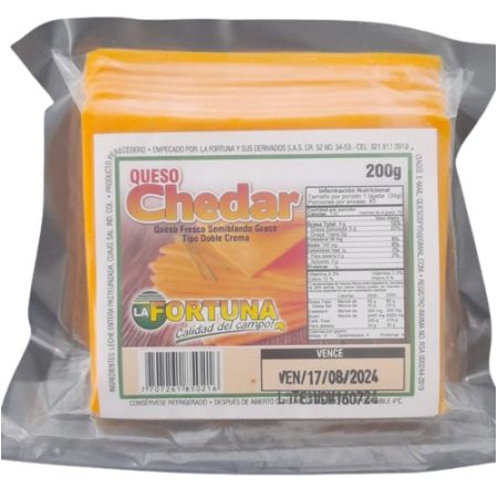 Queso chedar La Fortuna 200 gr