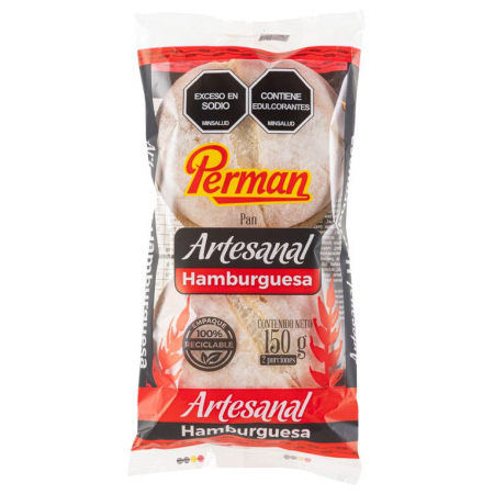 Pan hamburguesa artesanal Perman x 2...