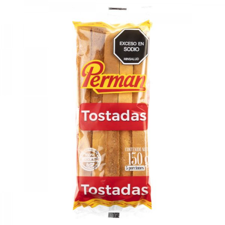 Tostada blanca Perman x 10 unds 150...