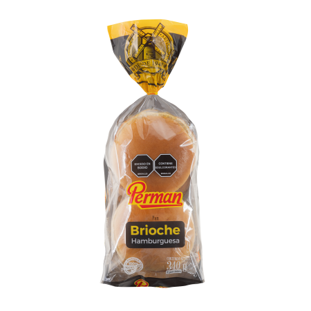 Pan hamburguesa brioche Perman  x 4...