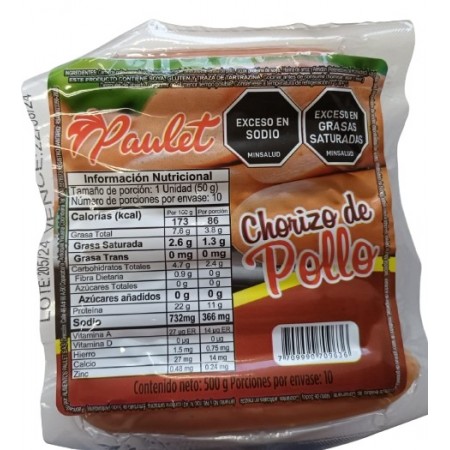 Chorizo de Pollo Paulet 500gr