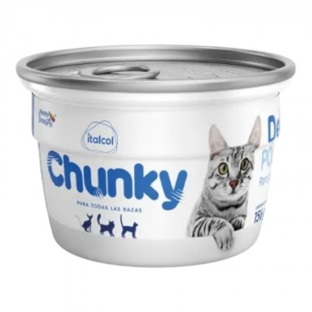 Pote con pate de pollo para gato...