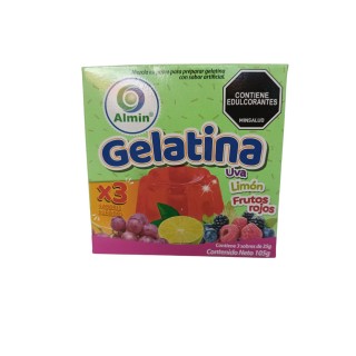 Gelatina de limón, uva,...