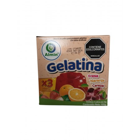 Gelatina de naranja, fresa, cereza...