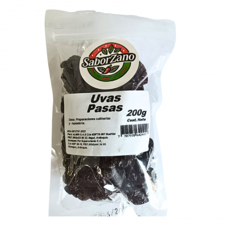 Uvas pasas Saborzano x 200 gr Caja *...