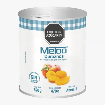 Durazno en Almibar x 820 gr Metoo...