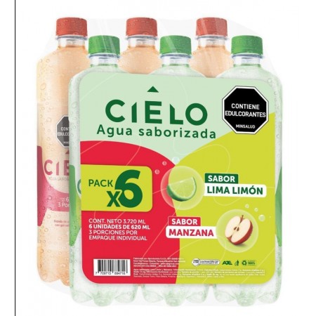 Agua Saborizada Con Gas Six Pack Lima...